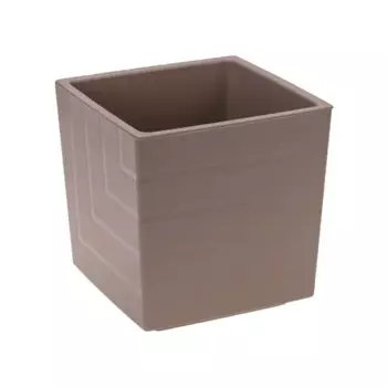 Кашпо для цветов Квадро 20 h20 см v6.6 л пластик коричневый
