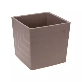 Кашпо для цветов Квадро 25 h25 см v13 л пластик коричневый