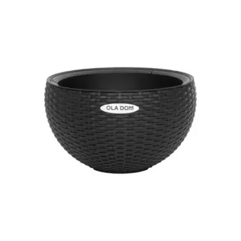Кашпо для цветов Ola Dom Rattan 5 л антрацит