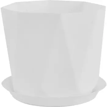 Кашпо для цветов Призма 13 h11 см v1 л пластик белый