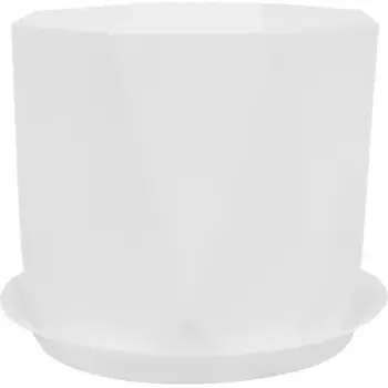 Кашпо для цветов Призма 18 h15 см v2.6 л пластик белый