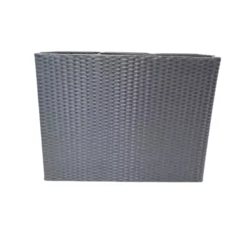 Кашпо для цветов трехсекционный Green Art 28x78 см h55 см v120 л искусственный ротанг черный