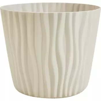 Кашпо для цветов Волна 16 h13.5 v2 л пластик бежевый
