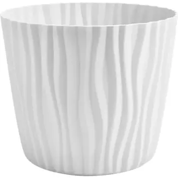 Кашпо для цветов Волна 16 h13.5 v2 л пластик белый
