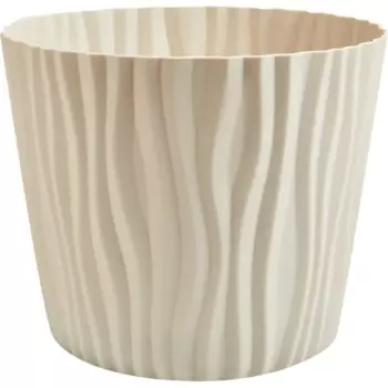 Кашпо для цветов Волна 20 h17 v4 л пластик бежевый