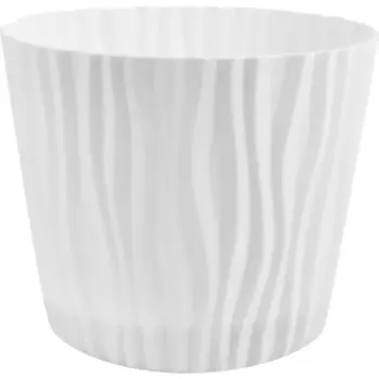Кашпо для цветов Волна 20 h17 v4 л пластик белый