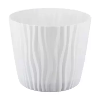 Кашпо для цветов Волна 25 h21.5 v8 л пластик белый