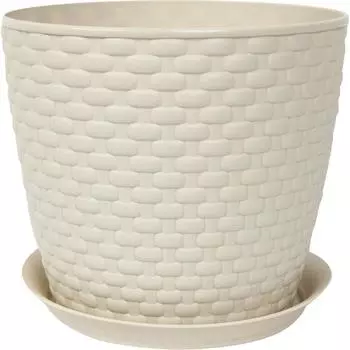 Кашпо Idea Ротанг 18 h15.8 см v3 л пластик белый
