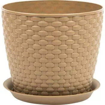 Кашпо Idea Ротанг ø18 h15.8 см v3 л пластик бежевый