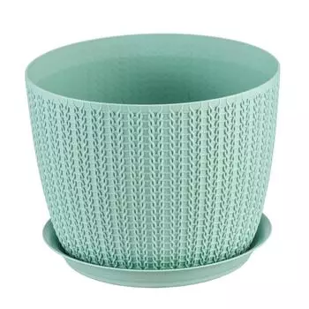 Кашпо Idea Вязание ø18 h14 см v2.8 л пластик фисташковый