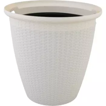 Кашпо Ingreen Rattan 47 h47 см v50 л пластик сливочный