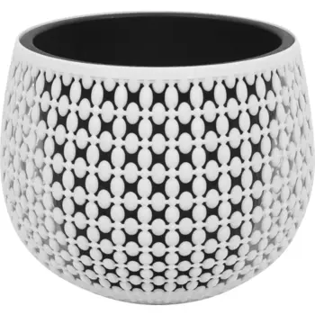 Кашпо со вставкой Пирула 18 h14 см v1.5 л пластик белый