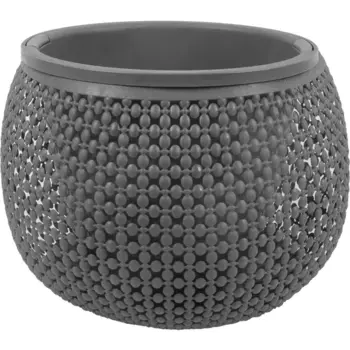 Кашпо со вставкой Пирула 29 h20 см v4 л пластик графитовый
