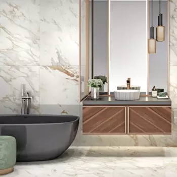 Керамогранит Arcadia Ceramica Calacatta Oro 60x120 см 1.44 м глянцевый цвет белый