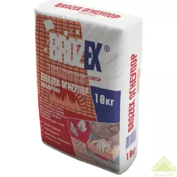 Кладочная смесь для печей и каминов Brozex огнеупорность 1200°С 18 кг