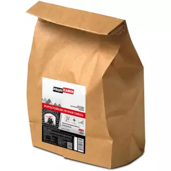 Кладочная смесь для печей и каминов ПрофиКамин огнеупорность 1580°С 5 кг