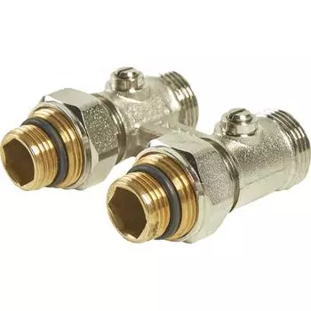 Узел нижнего подключения прямой Н-образный Heizen 3/4" для секционных радиаторов латунь