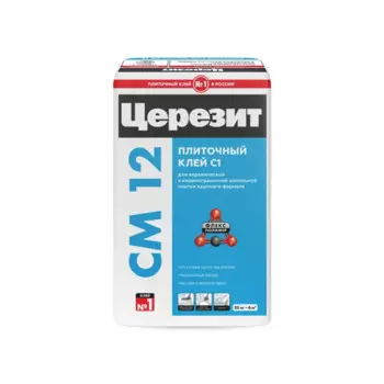 Клей для керамогранита крупного формата Церезит CM12 25 кг