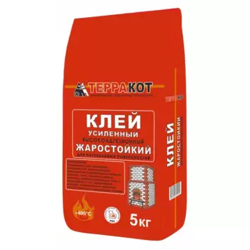 Клей для облицовки печей и каминов Терракот огнеупорность 400°С 5 кг