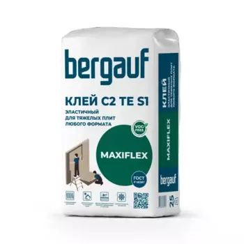 Клей для плитки Bergauf Maxiflex для тяжелых плит любого формата, 25 кг