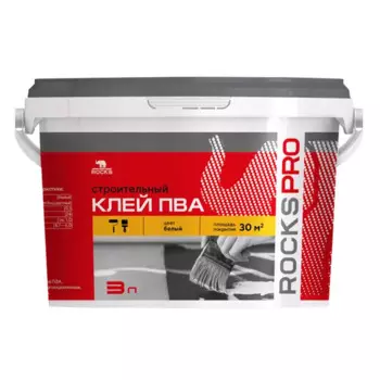 Клей ПВА строительный Rocks Pro 3 л