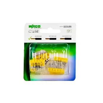 Клемма Wago 5 разъемов под провода 22х5.8х16.7 мм, поликарбонат, 6 шт.