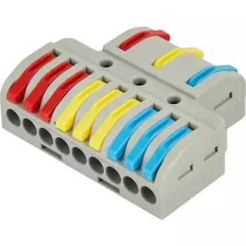 Клеммы разветвительные рычажковые Duwi СМК-539 PRO 3x9-проводные 4мм серые 4шт 26663 5