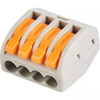 Клеммы соединительные монтажные с рычажком Duwi СМК 222-414 4-проводные 4мм серые 50шт 26679 6