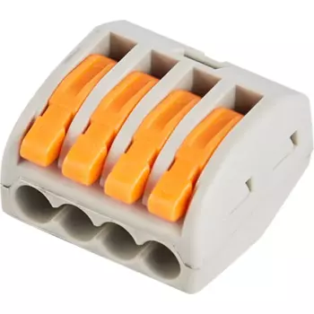 Клеммы соединительные монтажные с рычажком Duwi СМК 222-414 4-проводные 4мм серые 5шт 26678 9