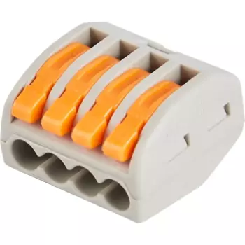 Клеммы соединительные монтажные с рычажком Duwi СМК 222-414 4-проводные 4мм серые 20шт 26679 6