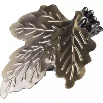 Клипса «Лист», цвет золото антик