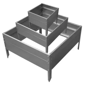 Клумба Каскад 3 ступени h25 см сталь серый