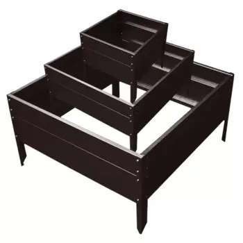 Клумба Каскад 3 ступени h25 см сталь коричневый