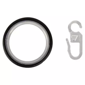 Кольцо с крючком металл цвет черный матовый 2 см 10 шт.