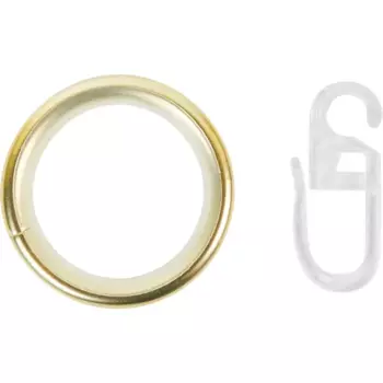 Кольцо с крючком металл цвет латунь матовая D25 мм 10 шт.