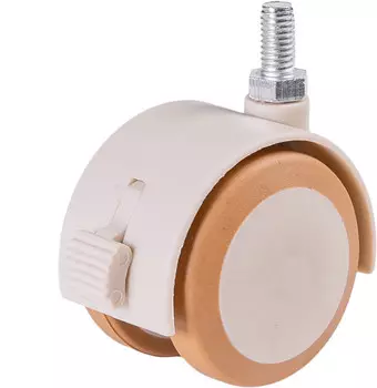 Колесо поворотное с тормозом LWT-50BE 50 мм максимальная нагрузка 50 кг цвет бежевый