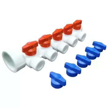 Коллектор 5 выходов с кранами Valfex 40x20 мм полипропилен