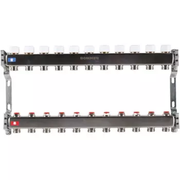 Коллектор без расходомеров Rommer 1"x3/4" 11 выходов нержавеющая сталь RMS-3200-000011