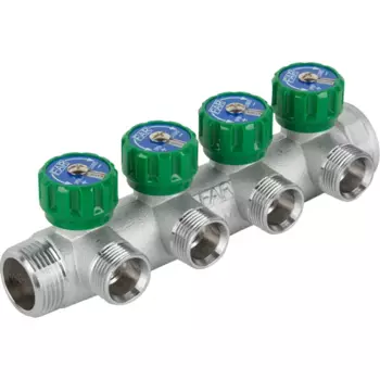 Коллектор Far FK 3824 134 на 4 выхода 1"x3/4" латунь