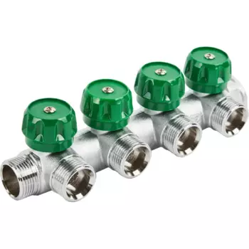 Коллектор регулирующий Stout на 4 отвода 3/4"x3/4" латунь