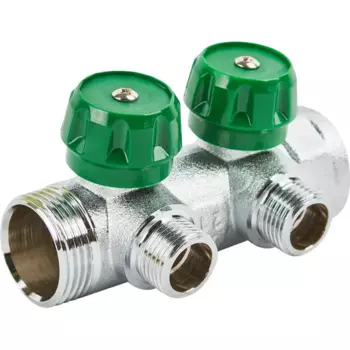 Коллектор Stout на 2 отвода 1"x1/2" латунь