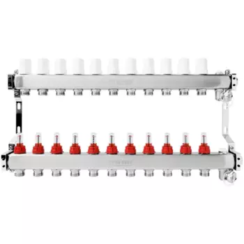 Коллекторная группа с расходомерами Pro Aqua 1"x3/4" 11 выходов нержавеющая сталь