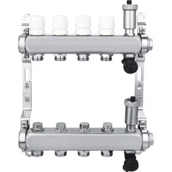 Коллекторная группа Спец на 4 выхода 1"x3/4" нержавеющая сталь