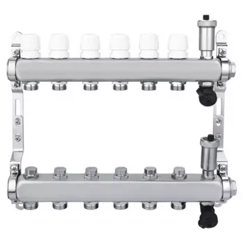Коллекторная группа Спец на 6 выходов 1"x3/4" нержавеющая сталь