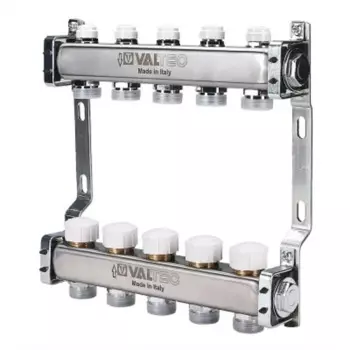 Коллекторная группа Valtec 1"x3/4" 8 выходов евроконус VTc.582.EMNX.0608