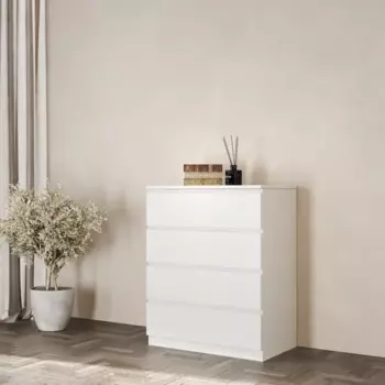 Комод 4 ящика 50x80x39.4 см ЛДСП цвет белый
