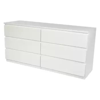 Комод Альма 6 ящиков 159x76.4x48.2 см ЛДСП цвет белый