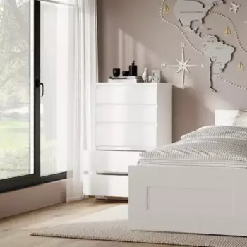 Комод Праксис 5 ящиков 65x111.6x39.6 см Кдсп цвет белый