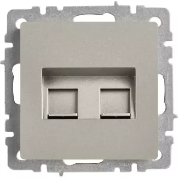 Компьютерная розетка двойная встраиваемая IEK Brite РК10-2-БрС RJ45 UTP cat 5e цвет сталь