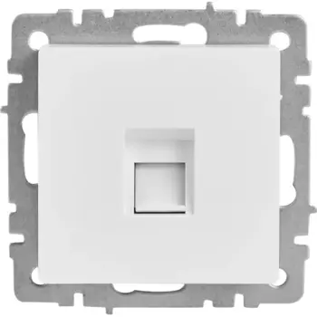 Компьютерная розетка встраиваемая IEK Brite РК10-БрБ RJ45 UTP cat 5e цвет белый